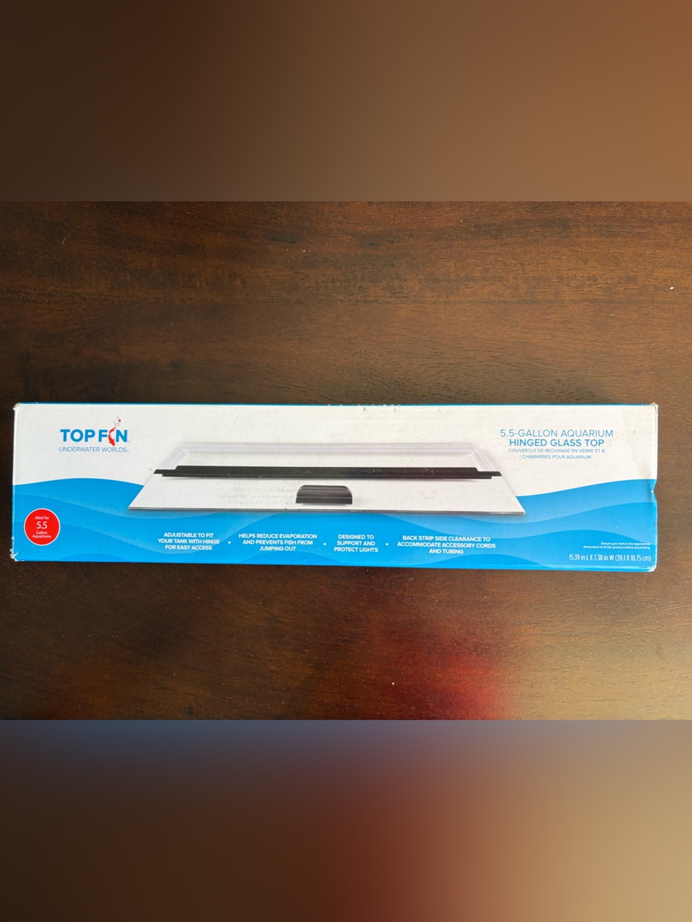 🌟 New 🌟 Top Fin 5.5 Gallon Aquarium Hinged Glass Top